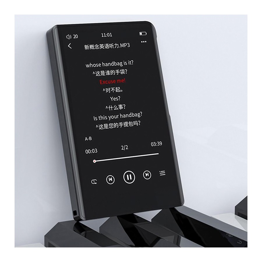 RUIZU MP3 player Η9 με οθόνη αφής 3.8", 16GB, BT, 1000mAh, μαύρο
