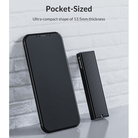 ORICO θήκη για Μ.2 B key SSD M2PF-C3, USB 3.1, 5Gbps, έως 2TB, μαύρο