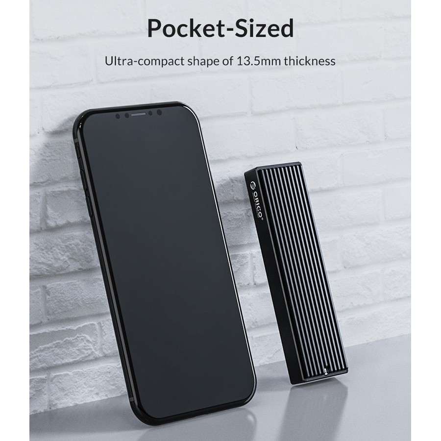 ORICO θήκη για Μ.2 B key SSD M2PF-C3, USB 3.1, 5Gbps, έως 2TB, μαύρο