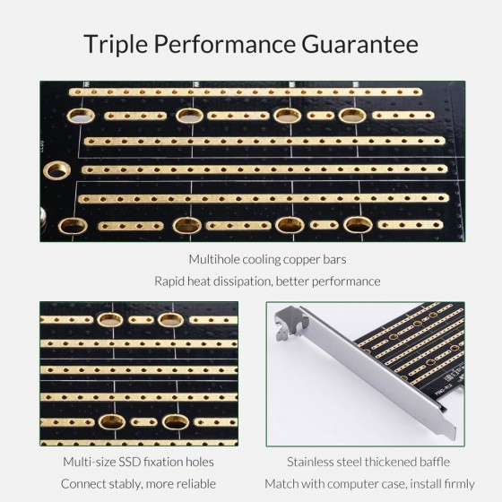 ORICO κάρτα επέκτασης PCI-e x4 σε NVMe M.2 M-key/B-Key PDM2