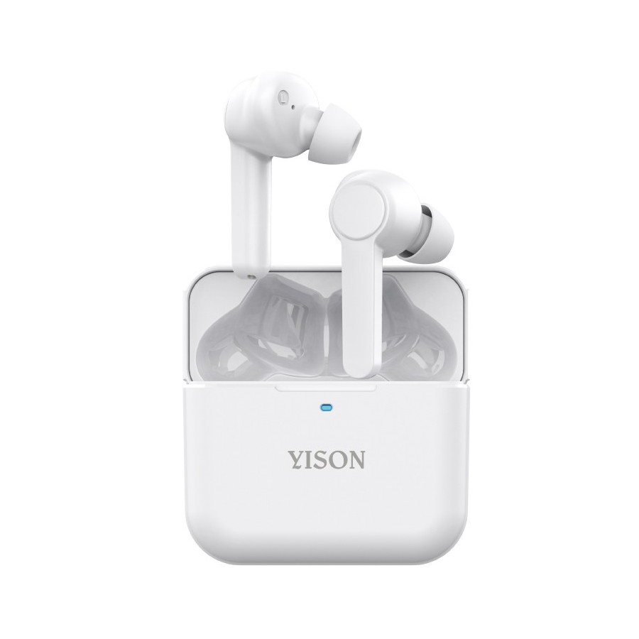 YISON earphones με θήκη φόρτισης T5, True Wireless, λευκά