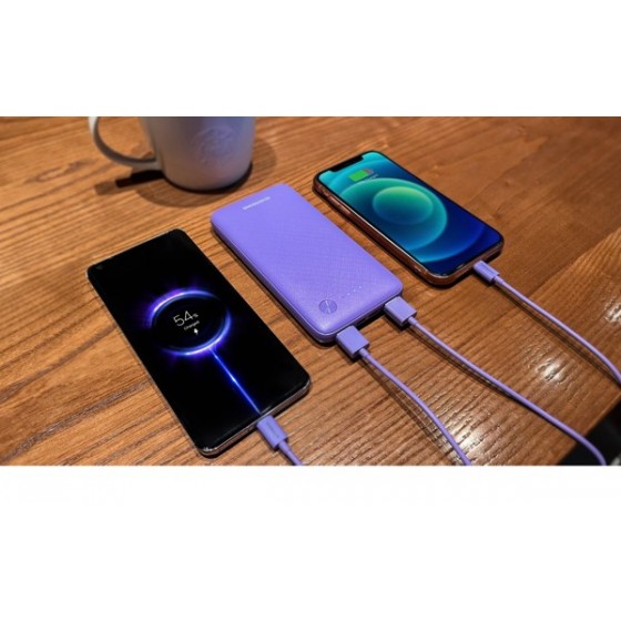 Riversong Horizon 10 Power Bank 10000mAh με 2 Θύρες USB-A Μωβ(PB30PU)