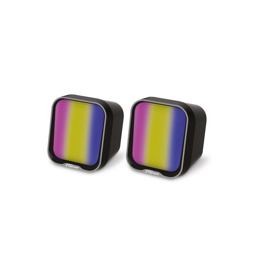Element SP-35 Ηχεία Υπολογιστή 2.0 με RGB Φωτισμό και Ισχύ 2W σε Μαύρο Χρώμα