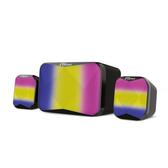 Element SP-150 v2.0 Ηχεία Υπολογιστή 2.1 με RGB Φωτισμό και Ισχύ 5W σε Μαύρο Χρώμα