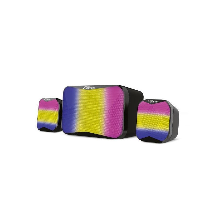 Element SP-150 v2.0 Ηχεία Υπολογιστή 2.1 με RGB Φωτισμό και Ισχύ 5W σε Μαύρο Χρώμα
