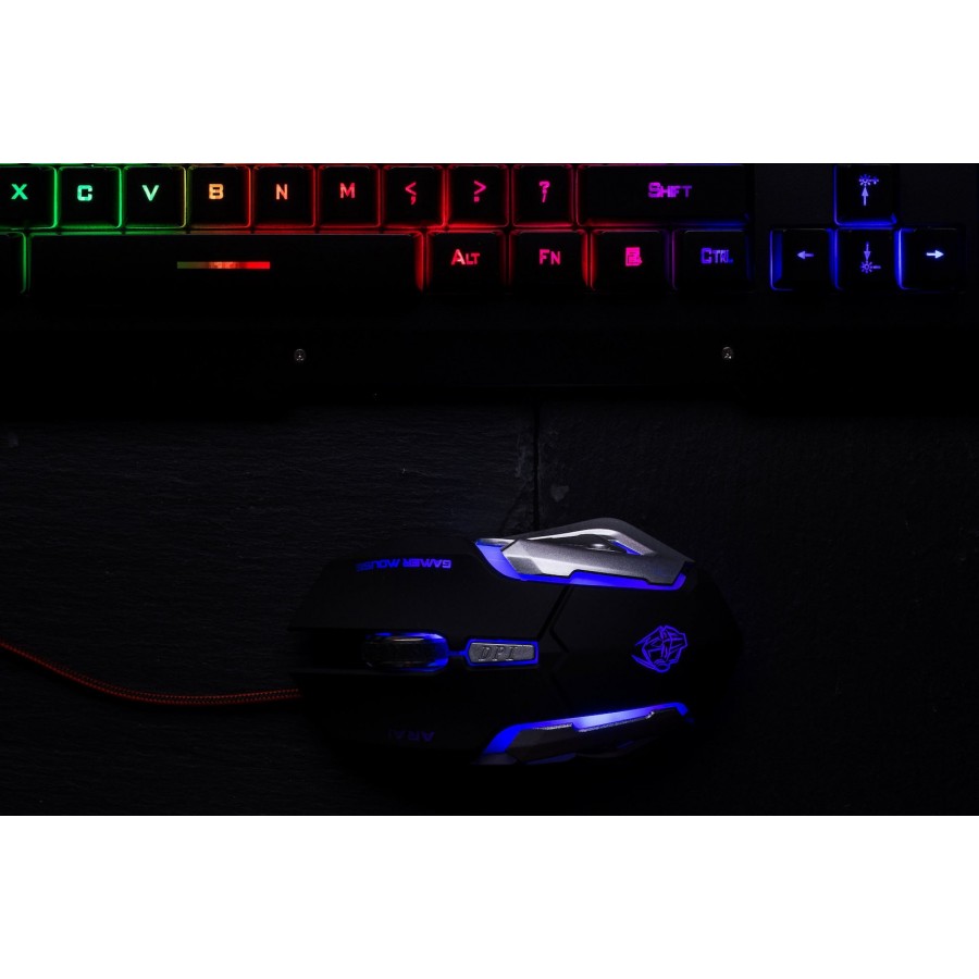 Zeroground KB-1700GUMS Arai Σετ Gaming Πληκτρολόγιο με RGB φωτισμό & Ποντίκι (Αγγλικό US)
