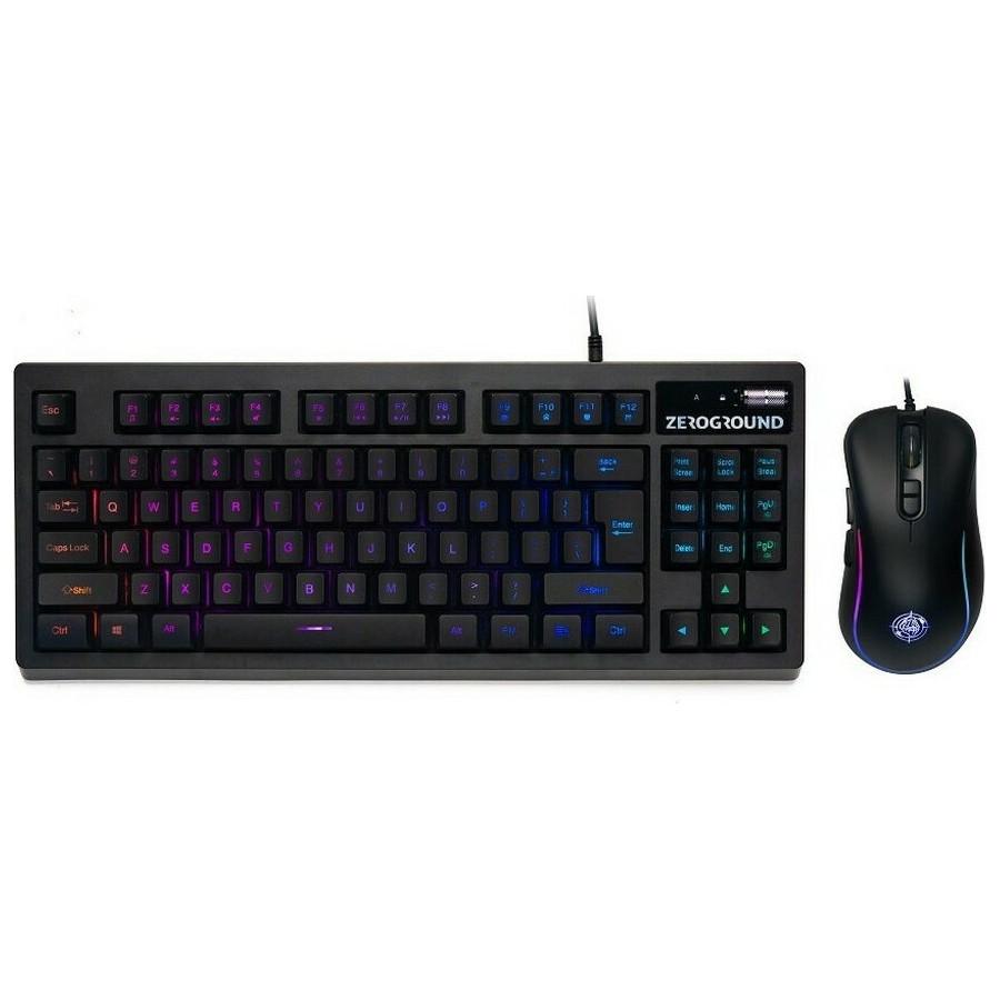 Zeroground KB-1800GUMS Aochi Σετ Gaming Πληκτρολόγιο Tenkeyless με RGB φωτισμό & Ποντίκι (Αγγλικό US)