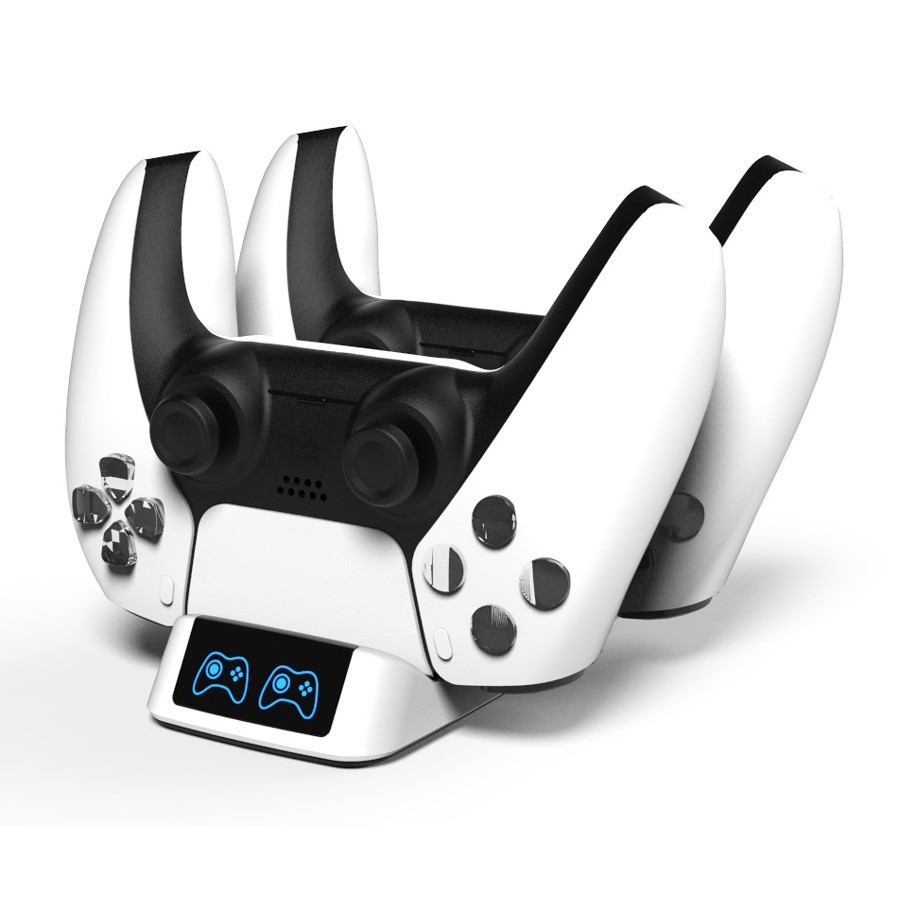 Roar Βάση Φόρτισης Gamepad για 2x PS5 DualSense Λευκό(RR-0019)