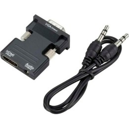 POWERTECH αντάπτορας HDMI (F) σε VGA (M) CAB-H120 με audio, μαύρο