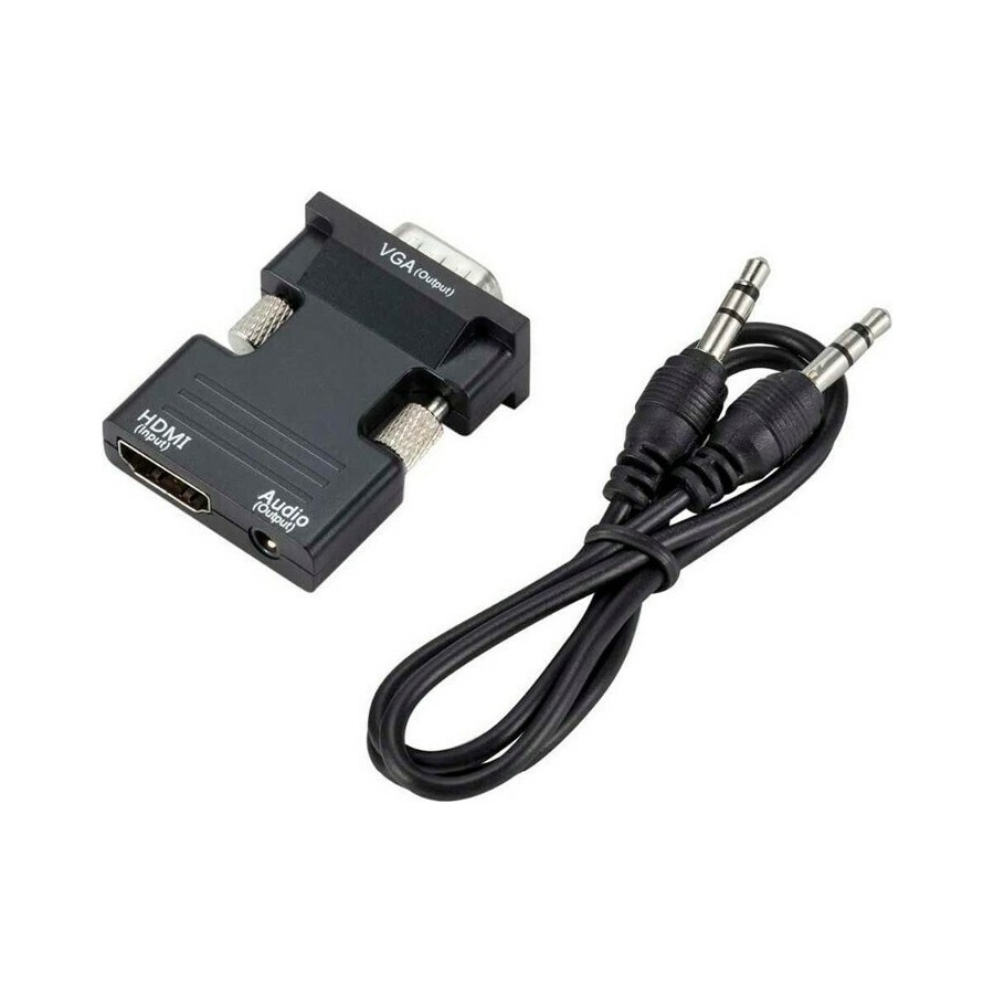 POWERTECH αντάπτορας HDMI (F) σε VGA (M) CAB-H120 με audio, μαύρο