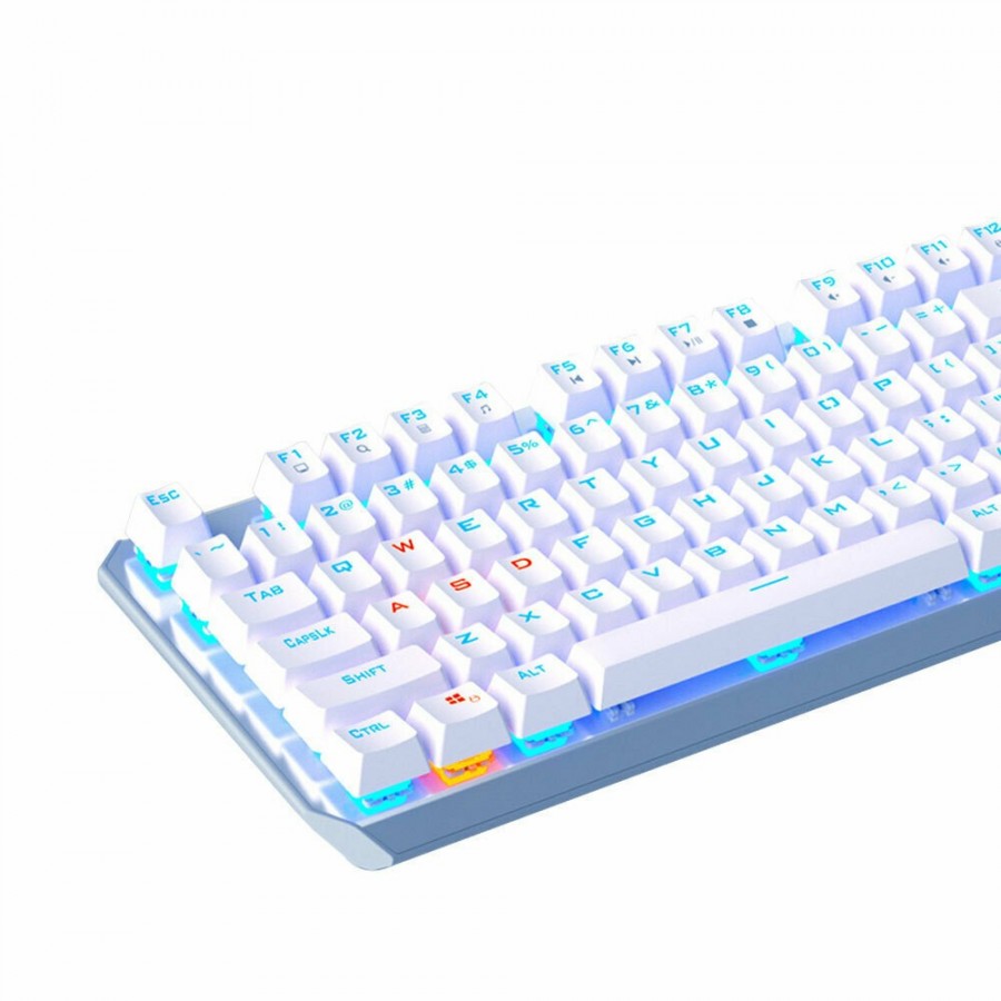 Aula F3087 Gaming Μηχανικό Πληκτρολόγιο Tenkeyless με Custom Blue διακόπτες και RGB φωτισμό (Αγγλικό US) Λευκό(6146)