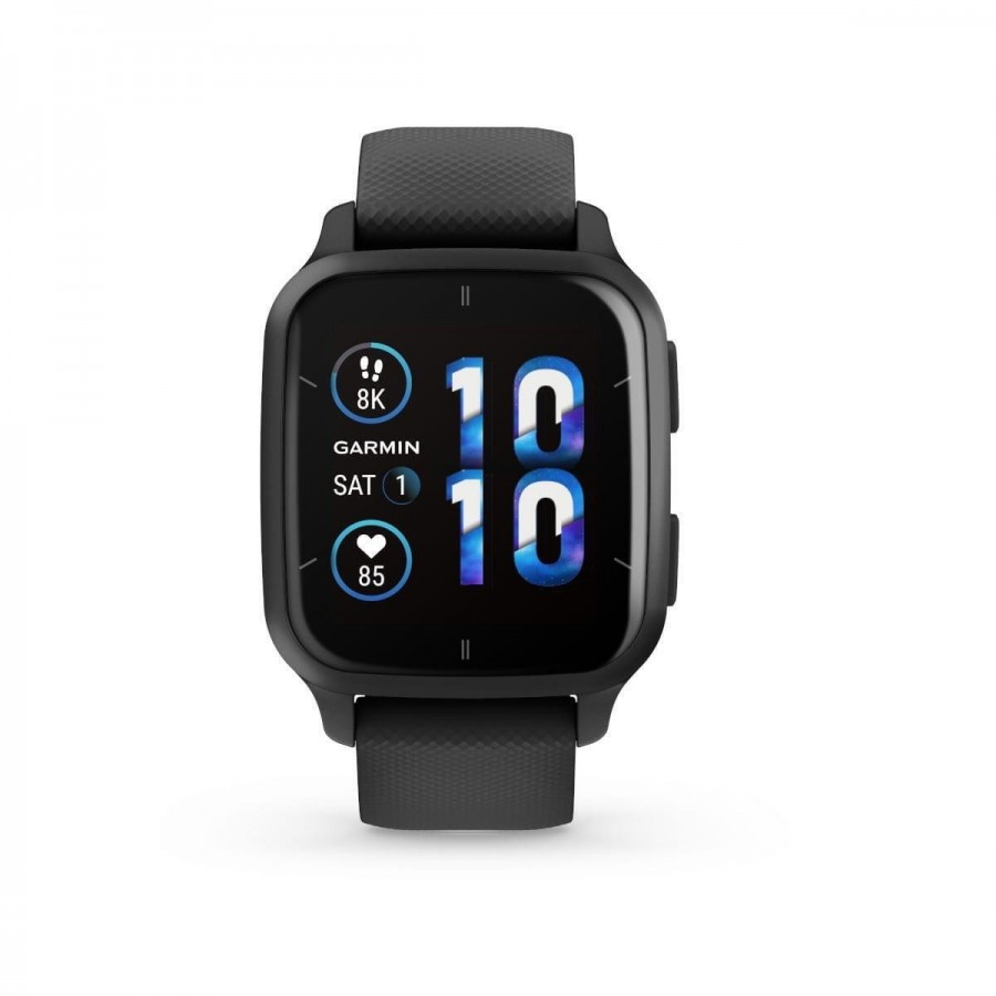 Garmin Venu Sq 2 Music Edition Aluminium 40mm Αδιάβροχο Smartwatch με Παλμογράφο Black (010-02700-10)