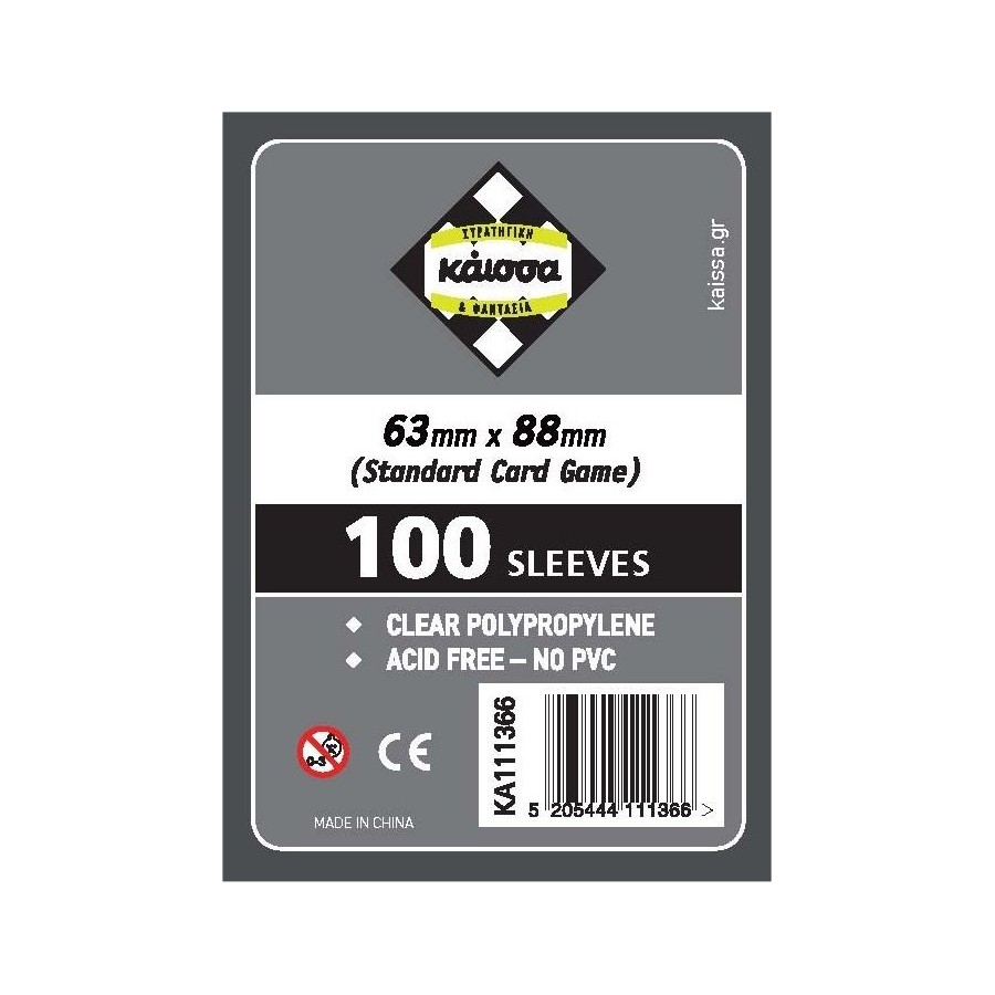 Kaissa 100 Θήκες Για Κάρτες Sleeves Μέγεθος Standard Card Game 63x88mm(KA111366)