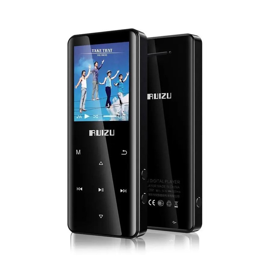 RUIZU MP3 player D51 με ηχείο, 1.8", 8GB, BT, ελληνικό μενού, μαύρο( D51-8GB)