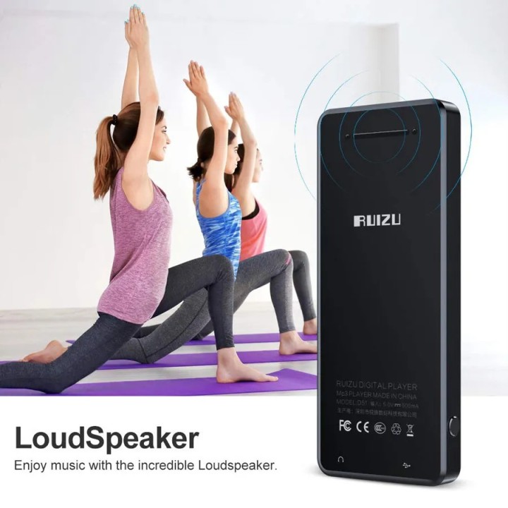 RUIZU MP3 player D51 με ηχείο, 1.8", 8GB, BT, ελληνικό μενού, μαύρο( D51-8GB)