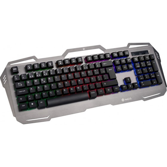 NGS GBX-1500 Combo Σετ Gaming Πληκτρολόγιο με διακόπτες και RGB φωτισμό & Ποντίκι (Αγγλικό US) Γκρι