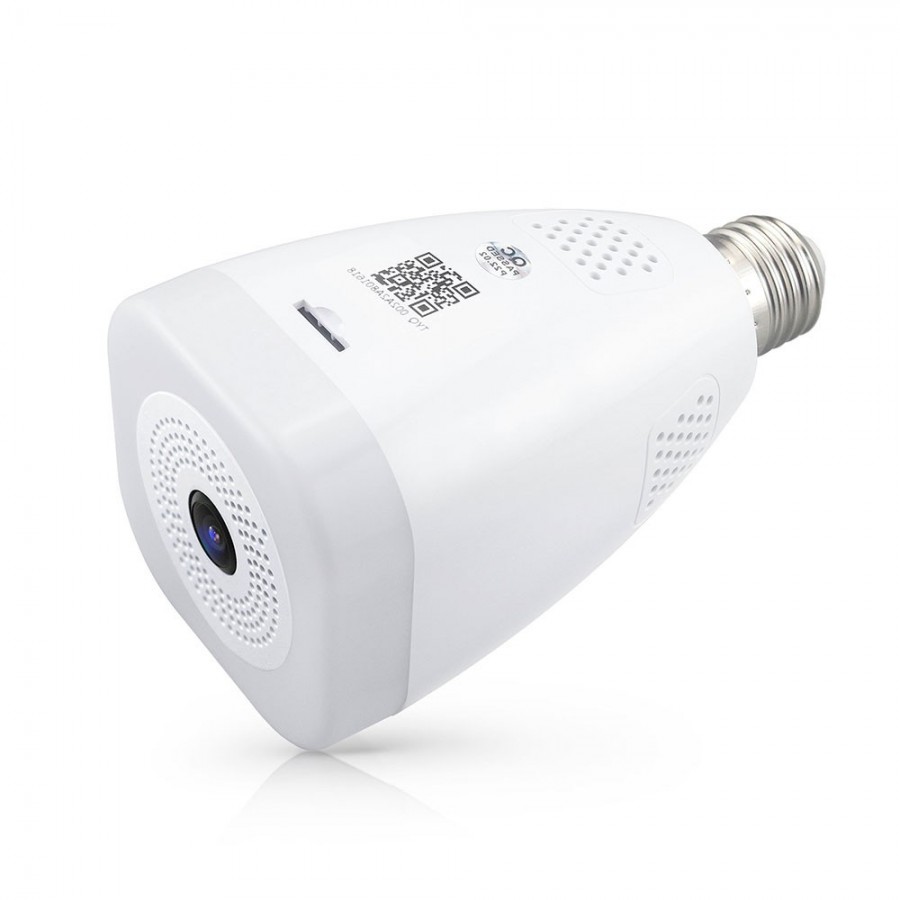 Smart security camera No brand PST-F30A-3MP, 3.0Mp, Fisheye, For socket E27, Wi-Fi, Tuya Smart, White(91030)