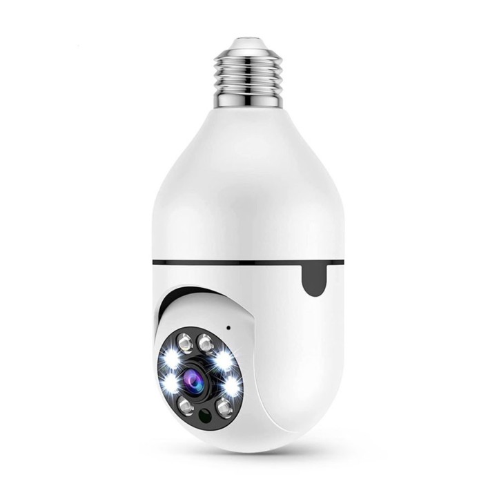 Smart security camera No brand PST-F1-3MP, 3.0Mp, PTZ, For socket E27, Wi-Fi, Tuya Smart, White (910290