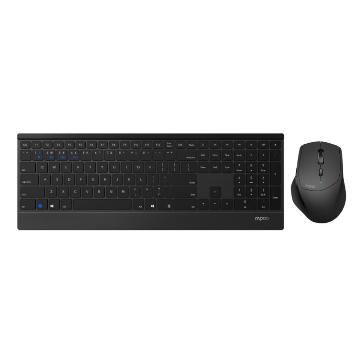 Rapoo 9500M, Wireless Desktop Combo Set, Multi-mode, Ultra-Slim, US Ασύρματο