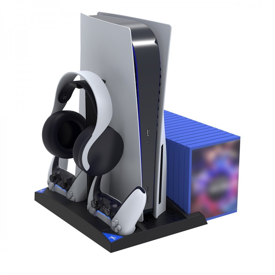 Ipega p5013 PS5 charging and cooling base βάση φόρτισης και ψύξης 6σε1 (cooling fan/charging dock/headphone stand/game storage)