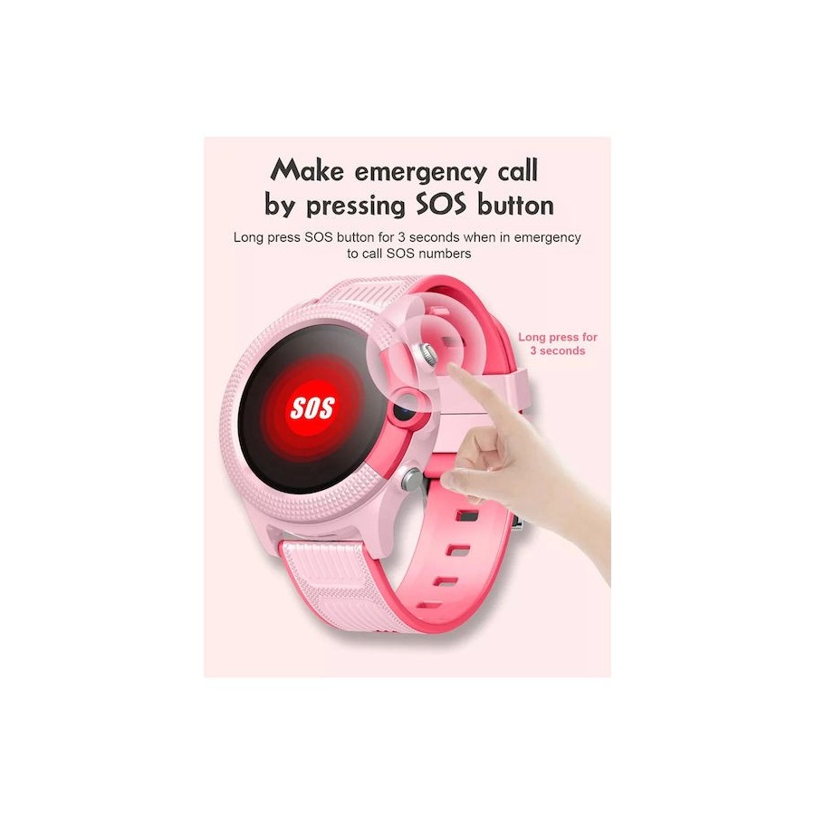 INTIME GPS smartwatch για παιδιά IT-053, 1.28", camera, 4G, IPX7, ροζ