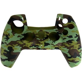 Silicone Sleeve Case Cover Skin for PS5 Gamepad Controller Handle Camo (Army Green)