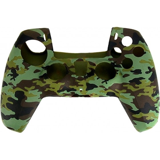 Silicone Sleeve Case Cover Skin for PS5 Gamepad Controller Handle Camo (Army Green)