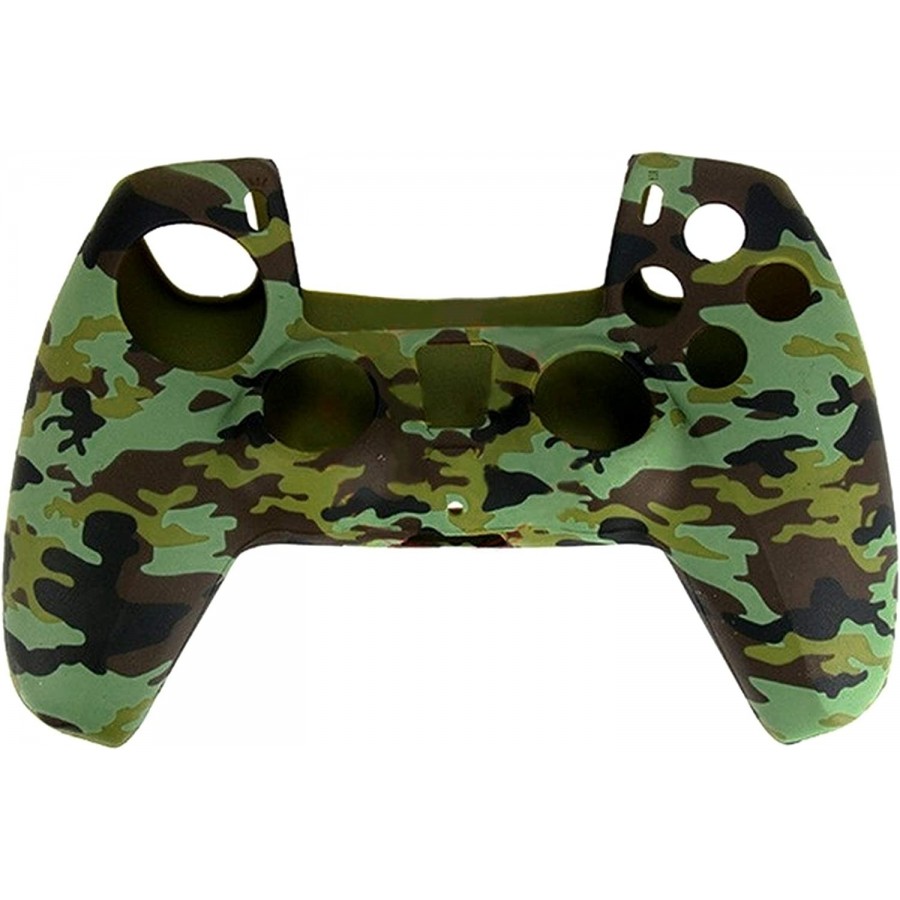 Silicone Sleeve Case Cover Skin for PS5 Gamepad Controller Handle Camo (Army Green)