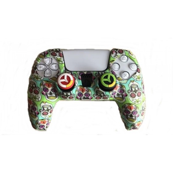 Αντιολισθητική προστατευτική θήκη για Sony Playstation 5 Ελεγκτή DualSense Green Skull