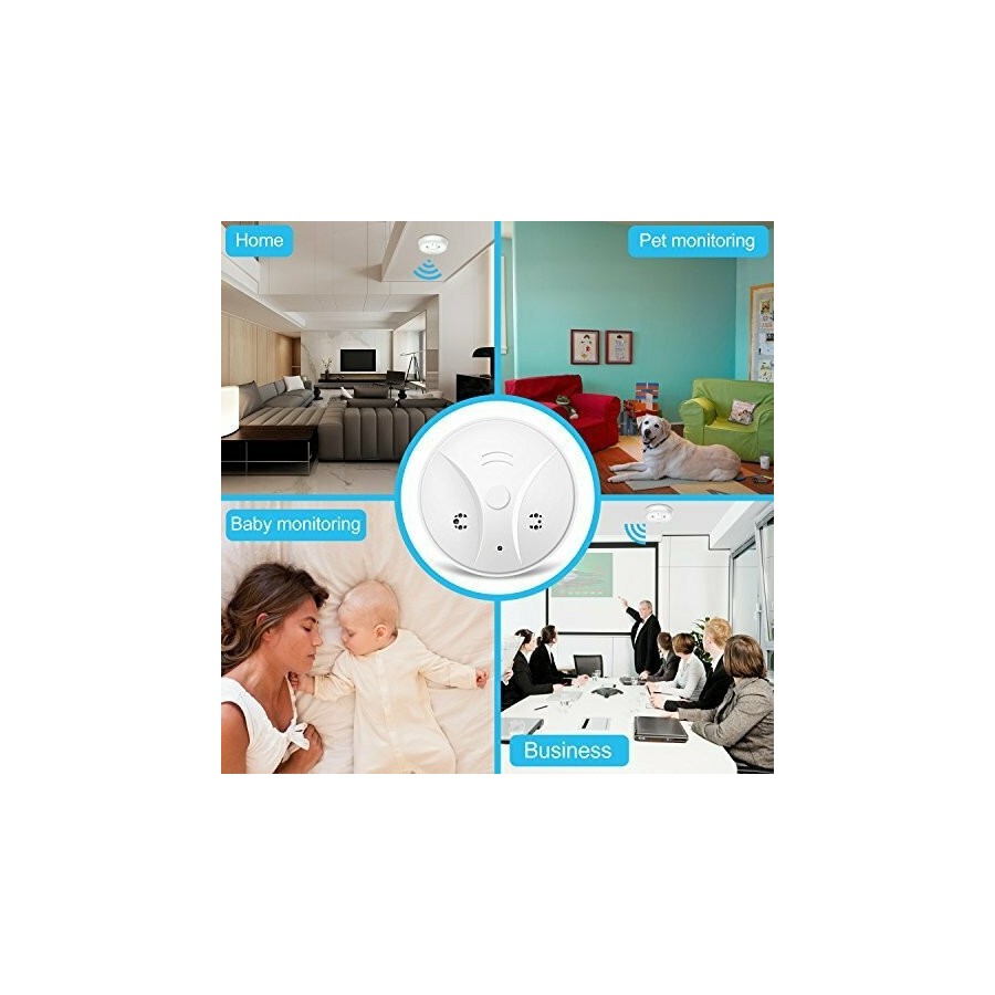 Κρυφή κάμερα τύπου ανιχνευτή καπνού SPY-014, Full HD, Wi-Fi, λευκή