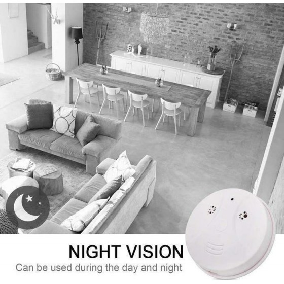 Κρυφή κάμερα τύπου ανιχνευτή καπνού SPY-014, Full HD, Wi-Fi, λευκή