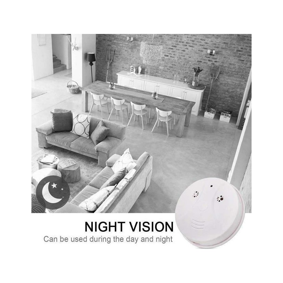 Κρυφή κάμερα τύπου ανιχνευτή καπνού SPY-014, Full HD, Wi-Fi, λευκή