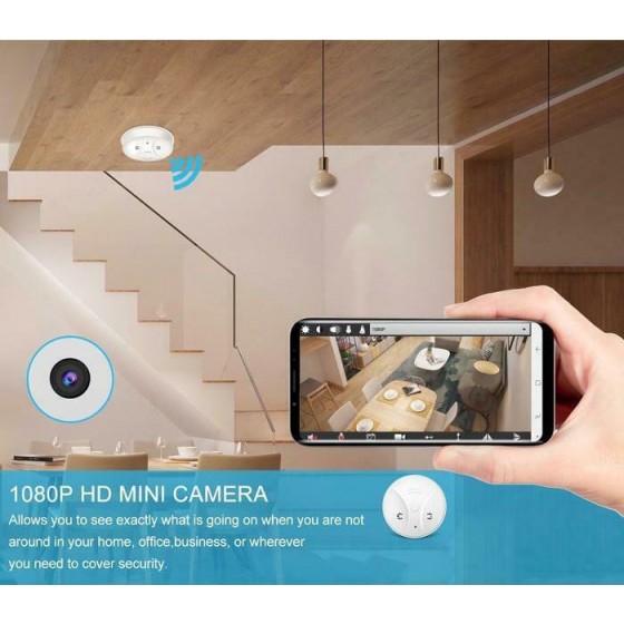 Κρυφή κάμερα τύπου ανιχνευτή καπνού SPY-014, Full HD, Wi-Fi, λευκή