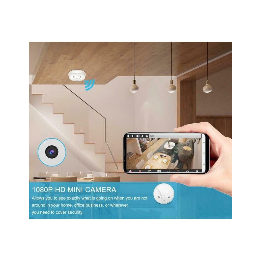 Κρυφή κάμερα τύπου ανιχνευτή καπνού SPY-014, Full HD, Wi-Fi, λευκή