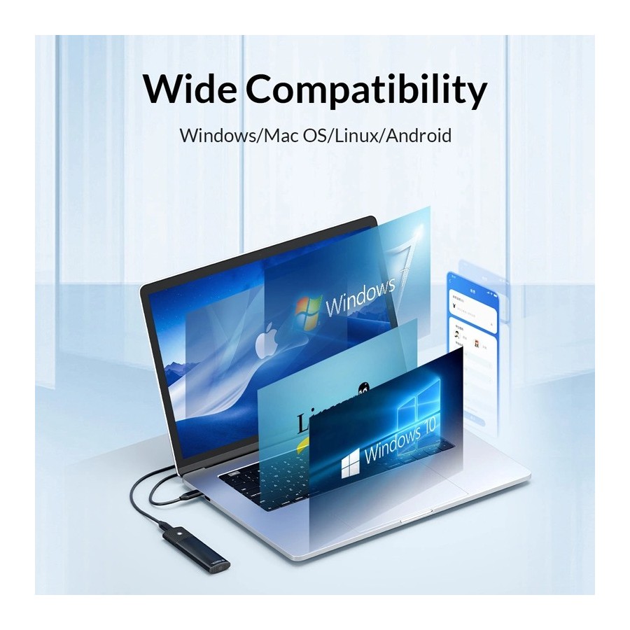 ORICO θήκη για Μ.2 NVMe SSD PWM2-G2-BK-EP, 10Gbps, έως 4TB, μαύρη