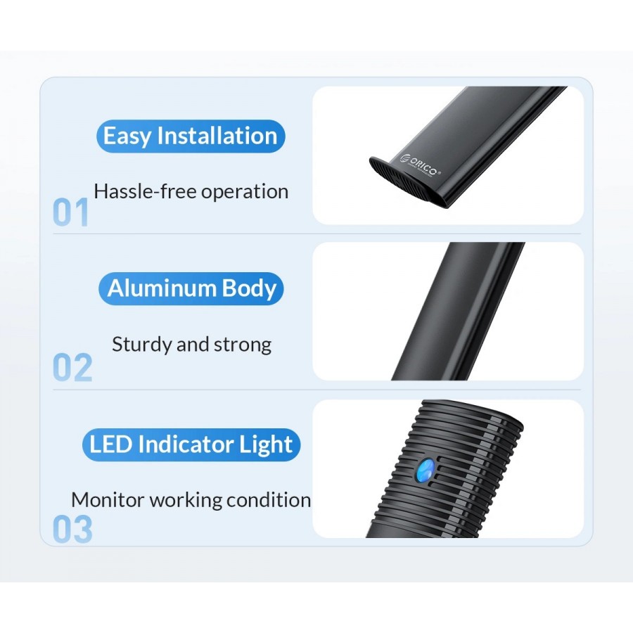 ORICO θήκη για Μ.2 NVMe SSD PWM2-G2-BK-EP, 10Gbps, έως 4TB, μαύρη