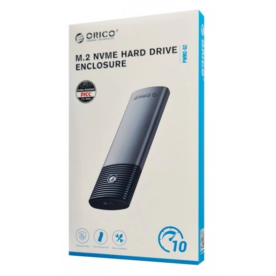 ORICO θήκη για Μ.2 NVMe SSD PWM2-G2-BK-EP, 10Gbps, έως 4TB, μαύρη