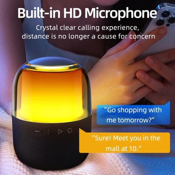 JOYROOM φορητό ηχείο JR-ML05, 8W, BT/micro SD/FM, TWS, 1500mAh, μαύρο