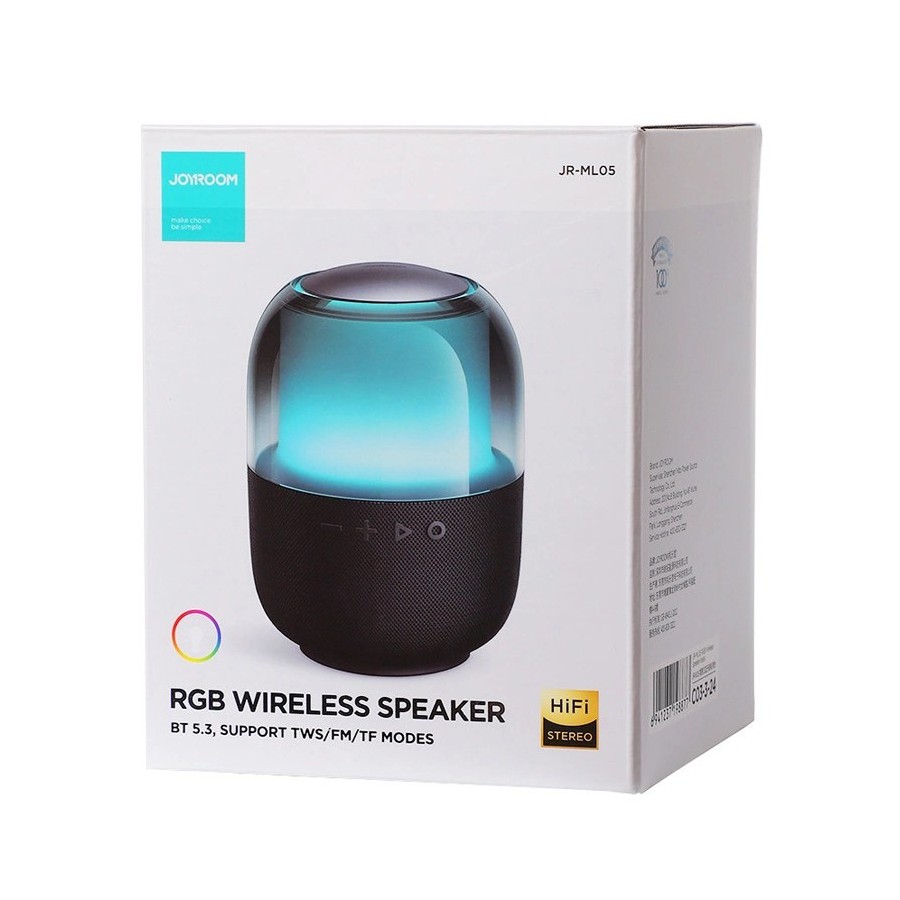 JOYROOM φορητό ηχείο JR-ML05, 8W, BT/micro SD/FM, TWS, 1500mAh, μαύρο