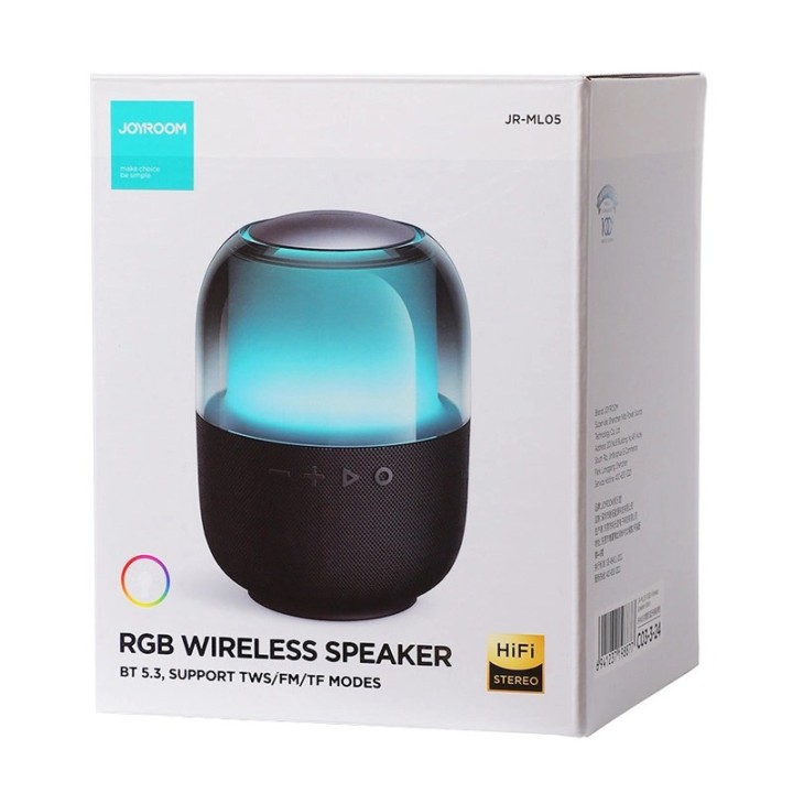 JOYROOM φορητό ηχείο JR-ML05, 8W, BT/micro SD/FM, TWS, 1500mAh, μαύρο