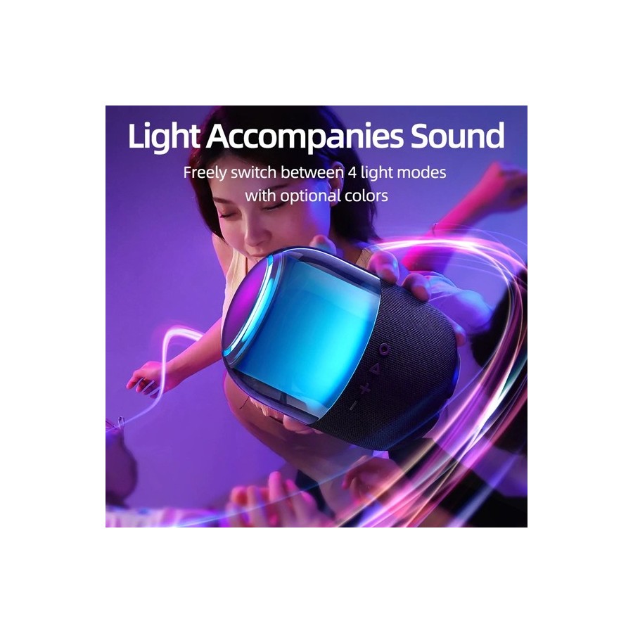 JOYROOM φορητό ηχείο JR-ML05, 8W, BT/micro SD/FM, TWS, 1500mAh, μαύρο