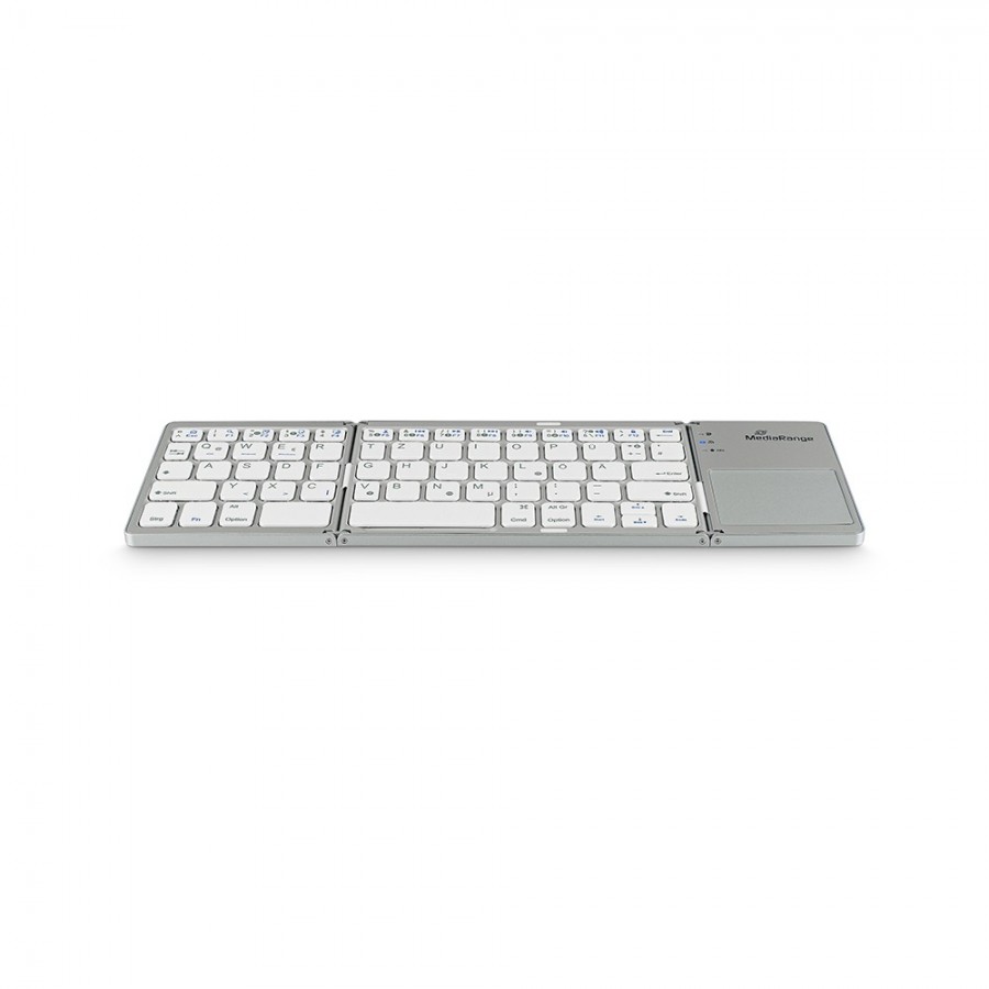 MediaRange Foldable and Rechargeable Bluetooth keyboard 64 keys with touchpad Silver (MROS133-GR)