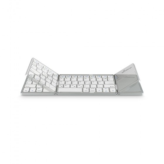 MediaRange Foldable and Rechargeable Bluetooth keyboard 64 keys with touchpad Silver (MROS133-GR)