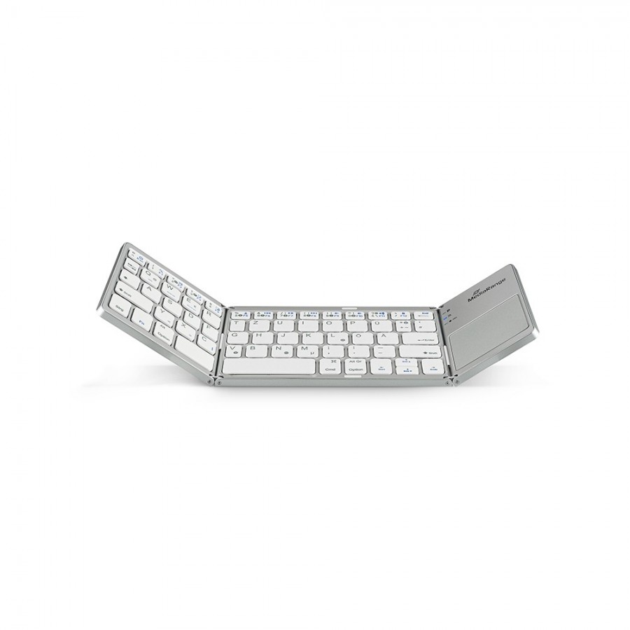 MediaRange Foldable and Rechargeable Bluetooth keyboard 64 keys with touchpad Silver (MROS133-GR)
