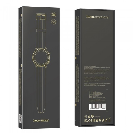 Hoco Y2 Pro Smartwatch με Παλμογράφο (Μαύρο)