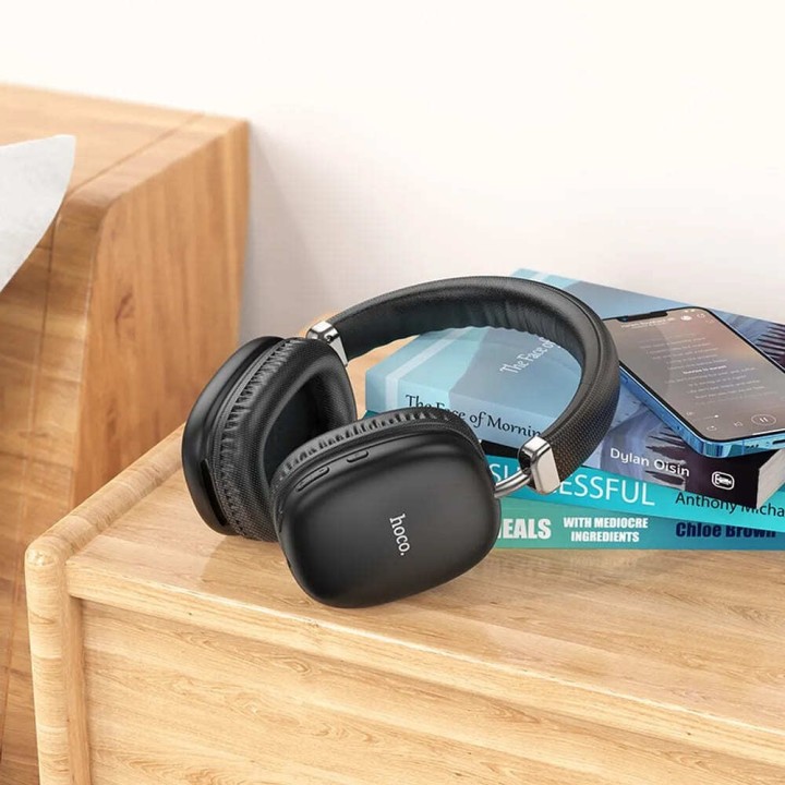 Hoco W35 Ασύρματα/Ενσύρματα Over Ear Ακουστικά με 40 ώρες Λειτουργίας Μαύρα