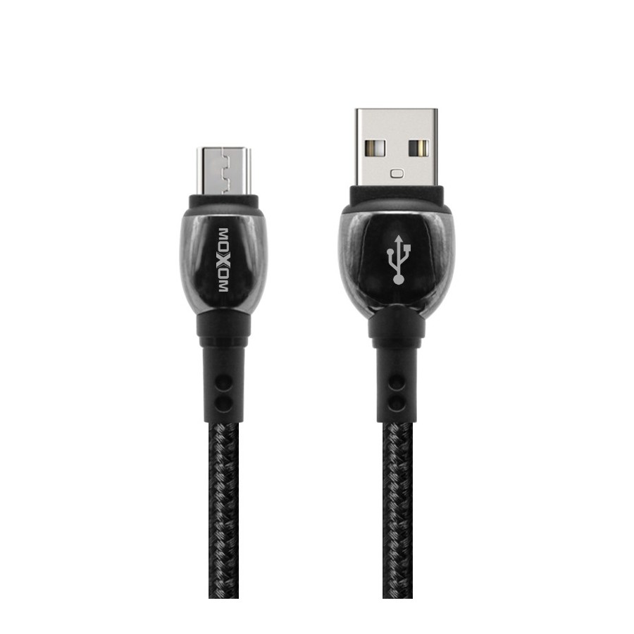 Καλώδιο Σύνδεσης/Φόρτισης Moxom Braided Cable Micro-usb 2.4A (2m) MX-CB42 Μαύρο