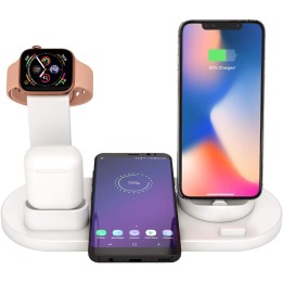 Wireless Charger Stand, 6 in 1 Multi-Function White