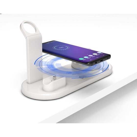 Wireless Charger Stand, 6 in 1 Multi-Function White