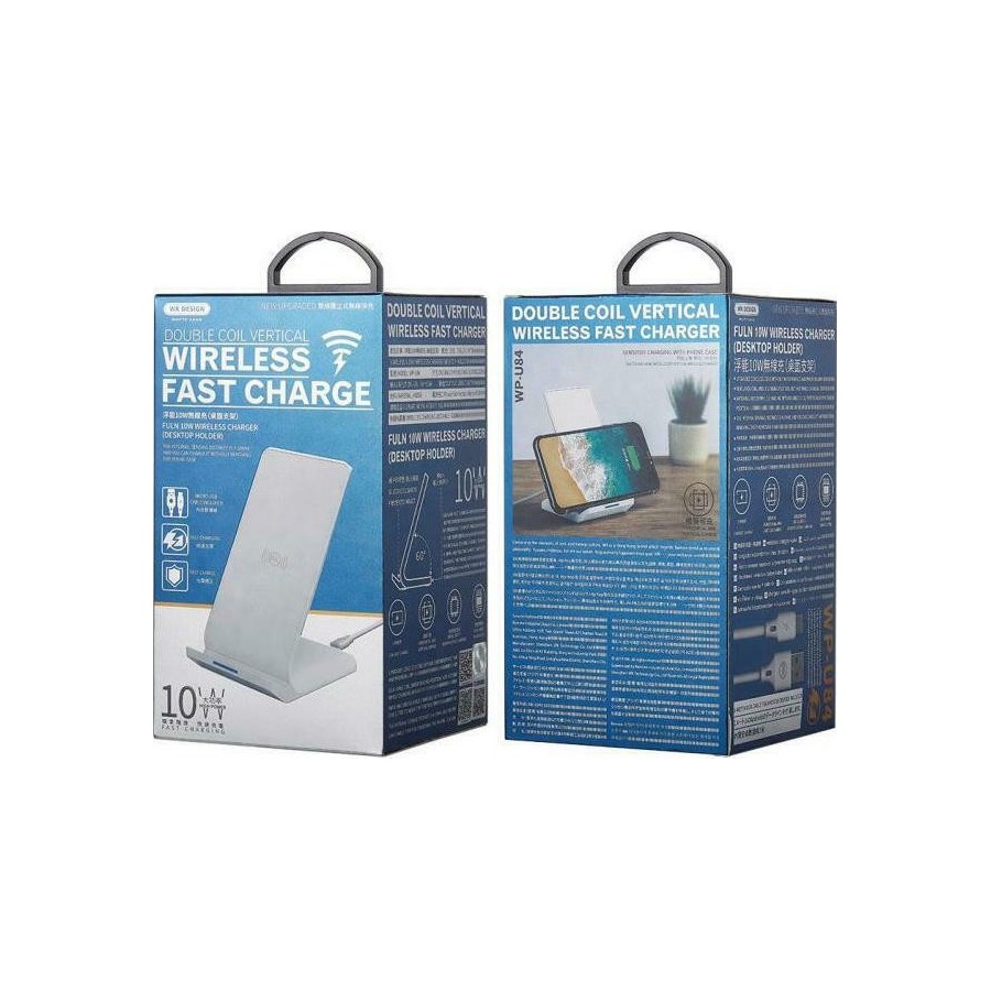 WK Ασύρματος Φορτιστής (Qi Pad) 10W Quick Charge 2.0 Λευκός (WP-U84)